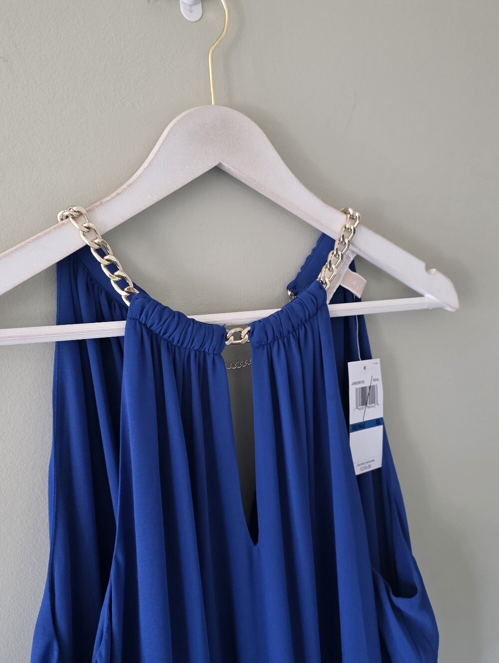 NWT MICHAEL Michael Kors XL Modern Luxury Royal Blue Party Cocktail Midi Dress - Picture 8 of 16